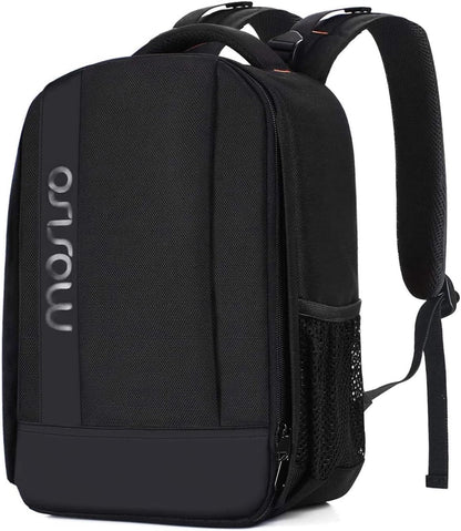 Camera Backpack, Dslr/Slr/Mirrorless Photography Camera Case Buffer Padded Shockproof Camera Bag with Customized Modular Inserts&Tripod Holder Compatible with Canon,Nikon,Sony Etc, Black